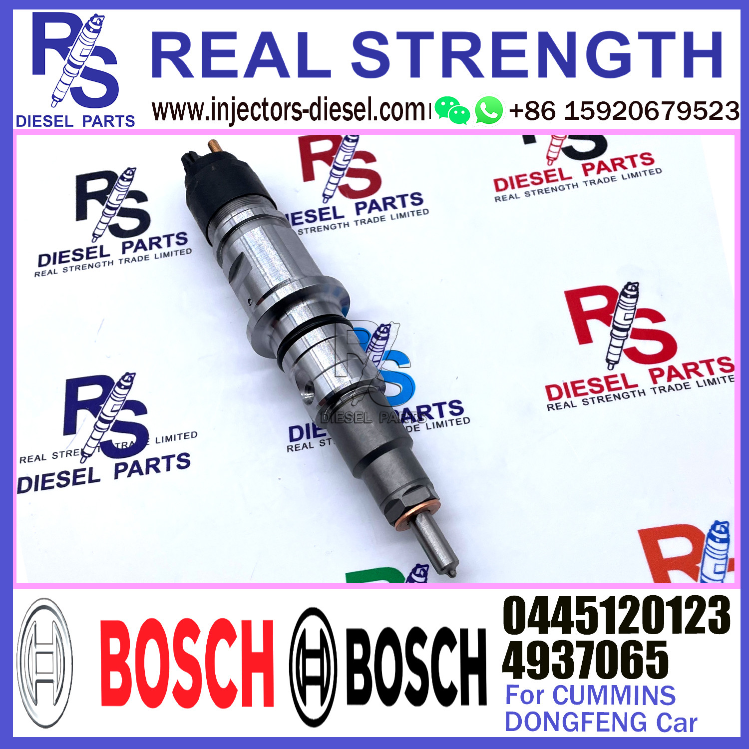 Diesel Common Rail Fuel Injector 4937065 0445120123 For CUMMINS ISBe / DONGFENG Engine