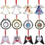 Round Sublimation Blank Wreath Metal Hanging Ornament Sublimation Christmas