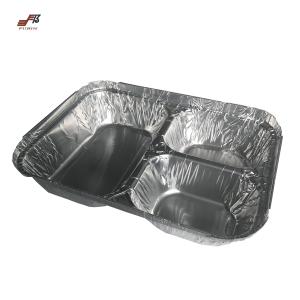 Quality Kitchen 3 Compartment Aluminum Trays 750ml Easy Taking wholesale
