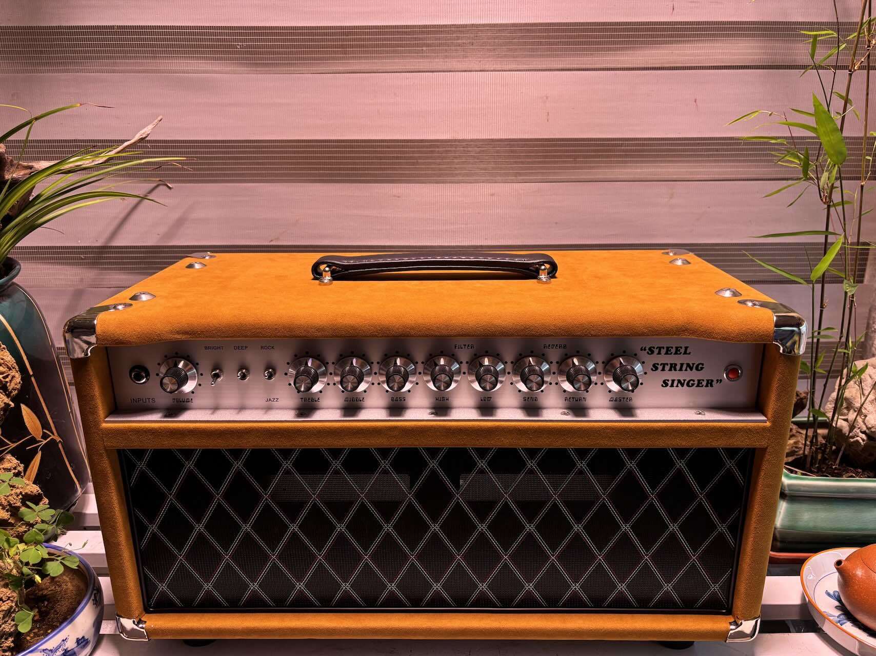 Custom Dumble CLONE Steel String Singer Head 20W 50W 100W with Suede Brown Color, Grand Amplifier SSS Model