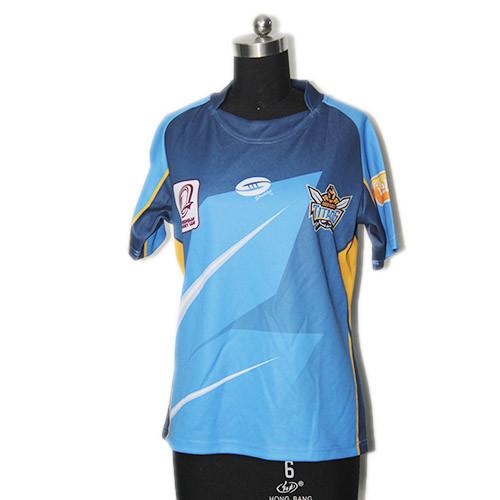 Round Collar Rugby Union Clothing Custom Sublimated Rugby Jersey Anti -