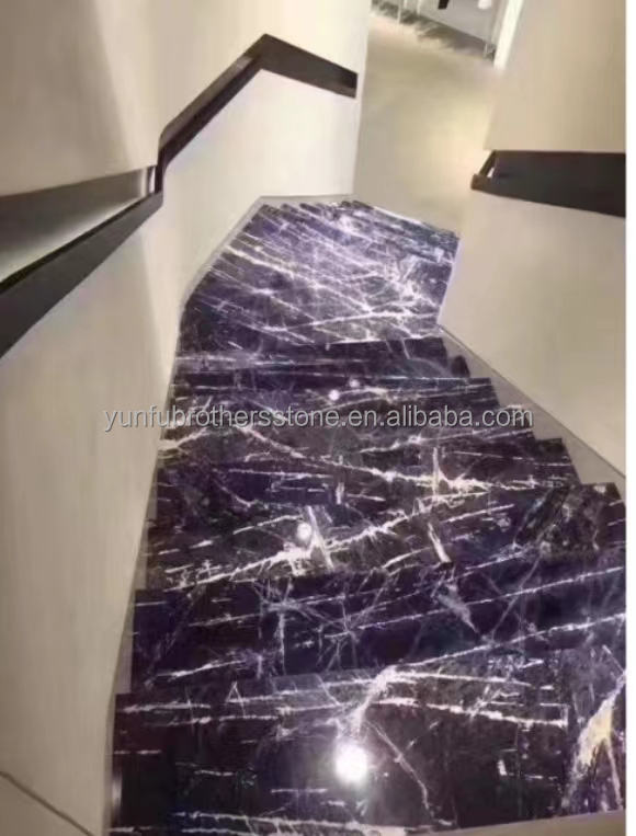 Modern Blue Stone Polished Cloisonne Marble Tile for Dining Room and Living Space