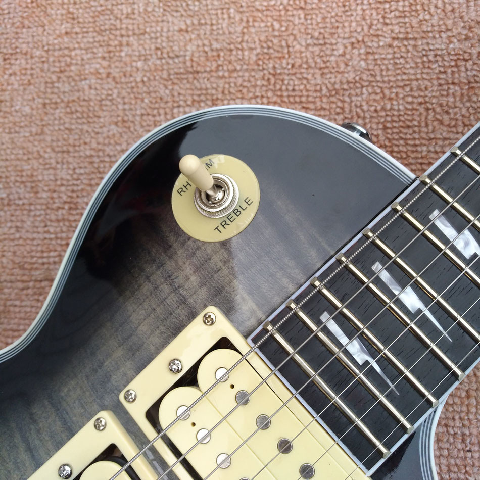 New high-quality custom LP electric guitar with Humbucker*3 pickups, Ebony fingerboard Flame Maple Top guitar, free ship