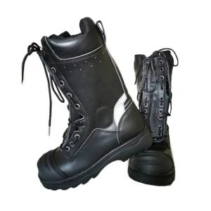 Quality Durable Firefighter Safety Boots Black Firefighter Steel Toe Boots For Fire Fighting wholesale