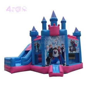 Quality Inflatable Princess Bouncy Castles Pink Bounce House With Slide For Outdoor Events And Parties wholesale