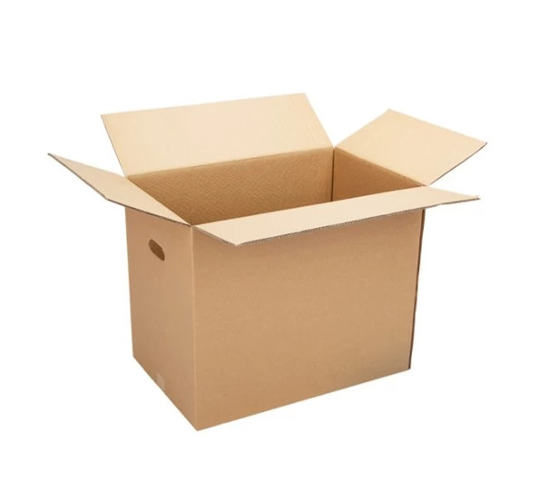 moving brown carton box with handle