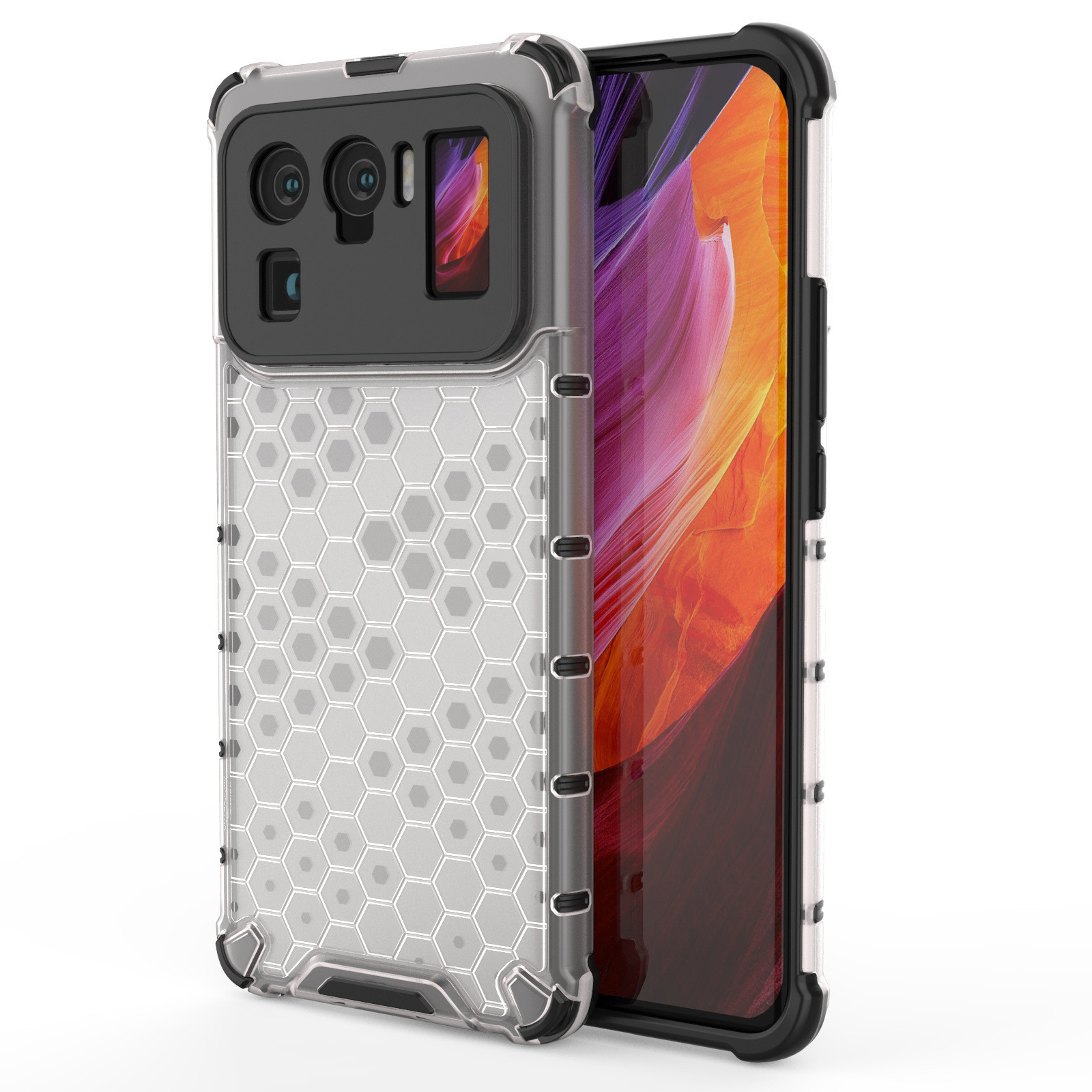 Honey Comb Heavy Duty Cell Phone Cases Dual Layers Neon Color Heat Release