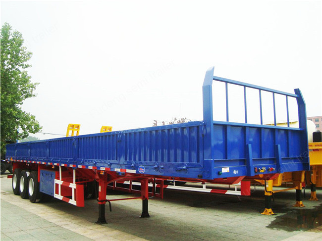 50 Tons Capacity 40ft Flatbed Semi Trailer With Detachable Side Wall