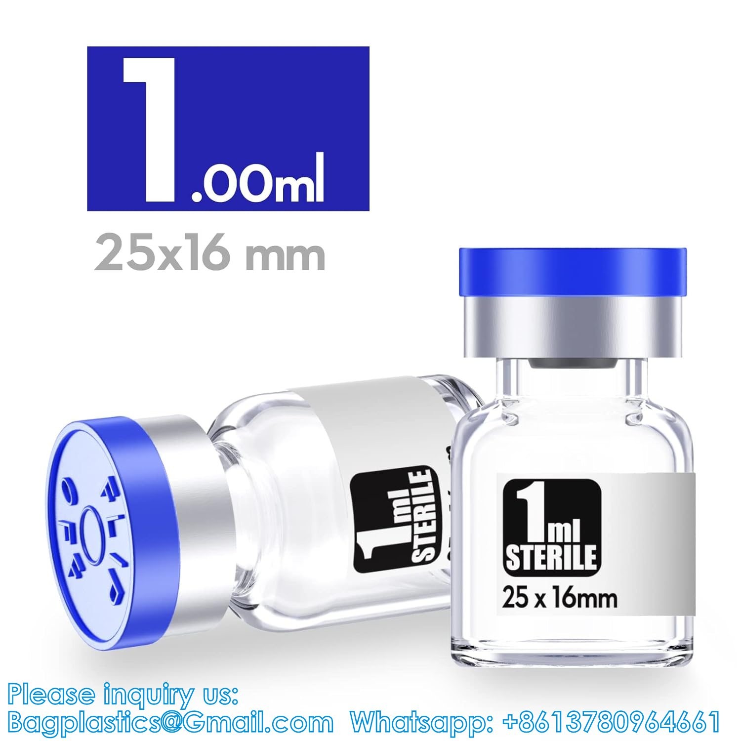 Sterile Empty Vials With Self Healing Injection Port, With Flip Off Aluminum Cap,Sterile Package (30ml,10)