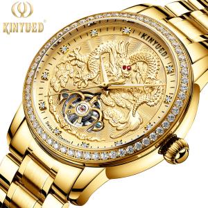 Quality KINYUED Men Mechanical Watches Brand Luxury Men'S Automatic Tourbillon Wristwatches wholesale