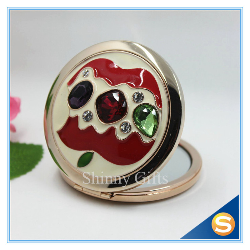 Shinny Gifts Newest Design Round Compact Mirror Folding Small Pocket Mirror