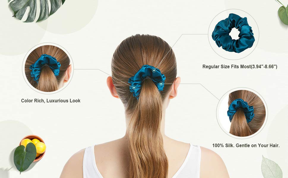 Women Silk Hair Scrunchies Custom Logo Silk Scrunchies Hair Acacessory