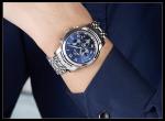 Modern Business Stainless Steel Skeleton Watch Hollow Out Case Back