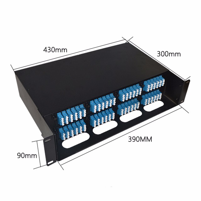 24F 2U 19" 192 Port Duplex LC Mtp Mpo Fiber Patch Panel