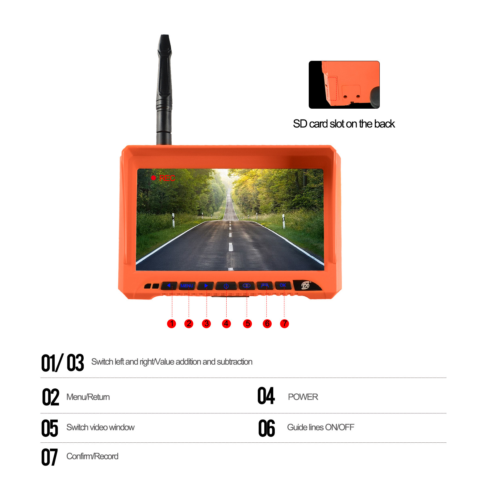 720P H.264 HD RV Wireless Backup Camera Kit With 7 Inch Monitor