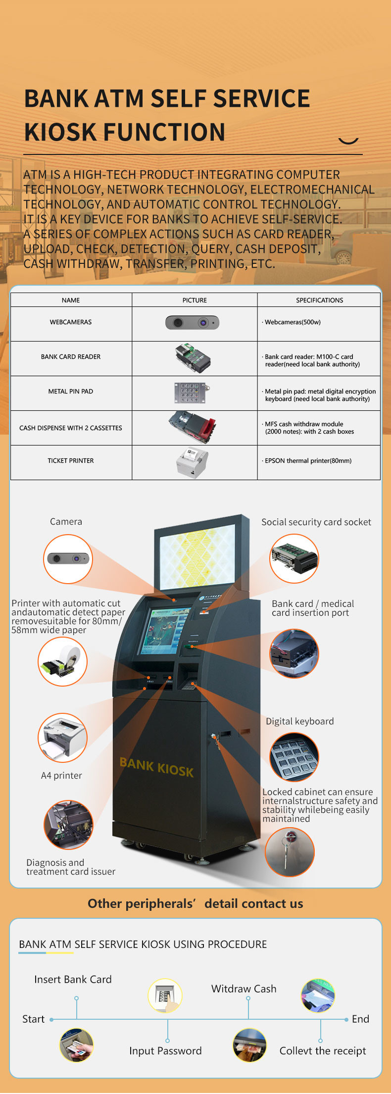Multifunctional Self Service Financial Kiosk Online bank ATM terminal Multifunction Self Service Kiosk