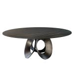 Marble Banquet Hall Restaurant Circular Dining Table With Stainless Steel Legs