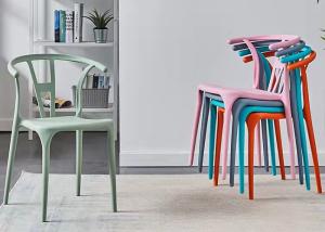 Quality Scandinavian Modern Plastic Dining Chairs 46cm 75cm Backrest wholesale
