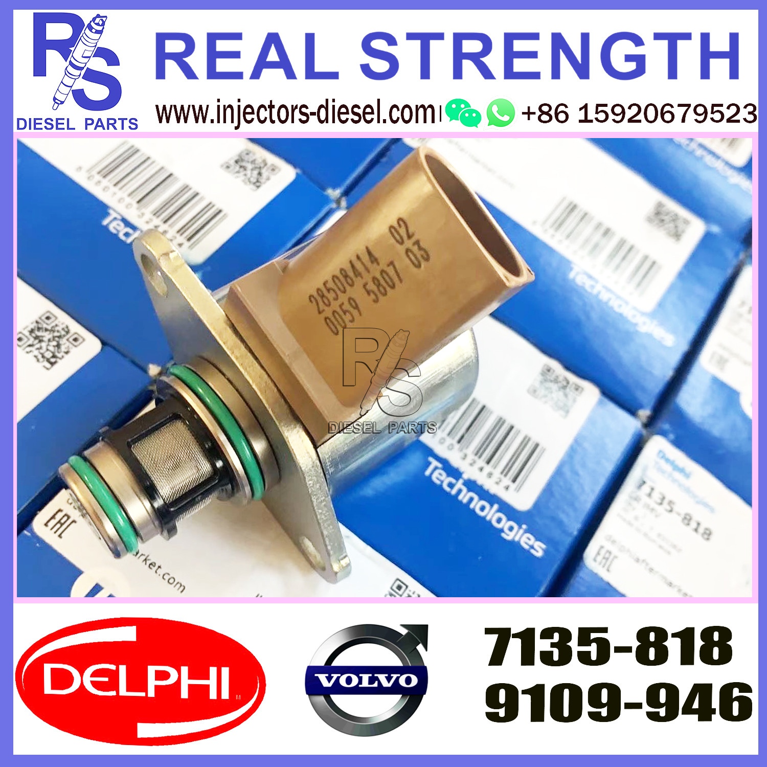 DELPHI original repair kit 7135-818, 28508414 inlet valve ASSY , IMV 9109-946 , 9109946 , 28233374 Common Rail Inlet val