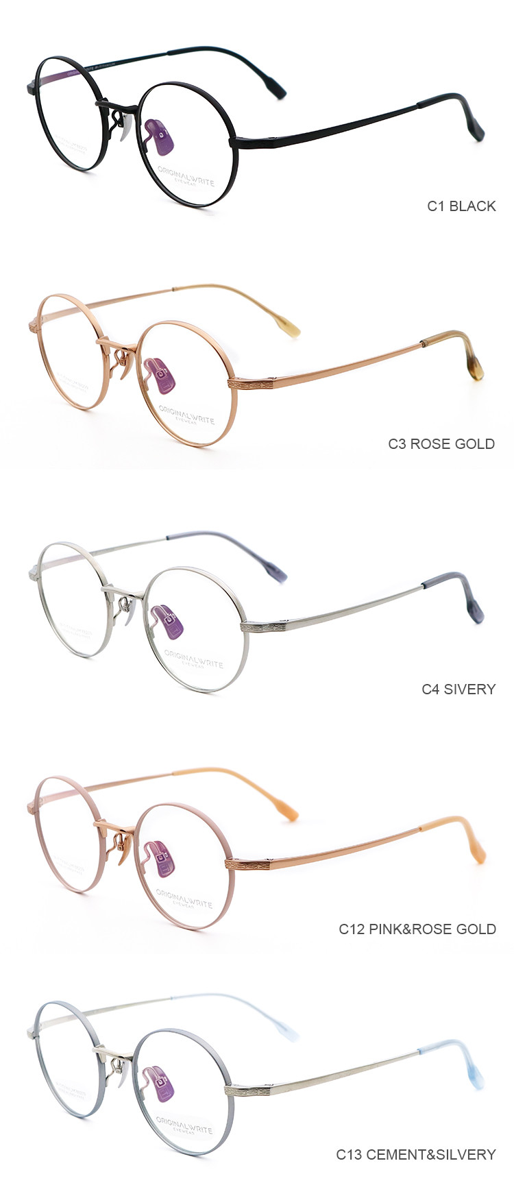 Various Colors IP Plating Pure Titanium Glasses Frame 88209