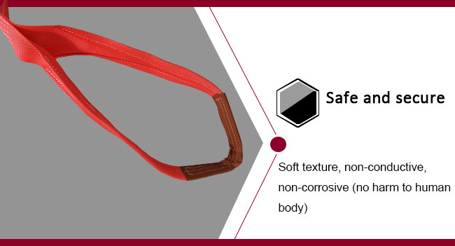 Red Color Flat Polyester Woven Webbing Sling / Polyester Sling Belt TSWB05-7