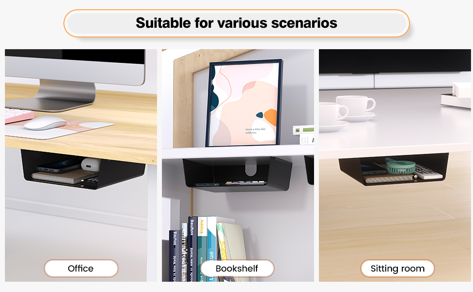 Functional Design Under Table Storage Shelf for Adjustable Stand Up Table Organizer