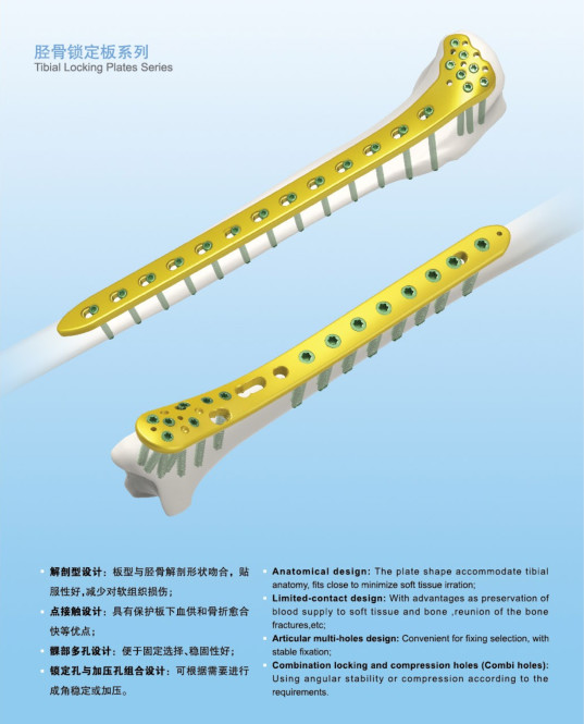 Plate and Screw Dynamic Compression Plates(Limited -contact,Broad) Titanium Implant for femur diaphysis fracture