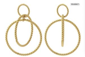 Quality 5cm Stainless Steel Gold Earrings American Style Multiple Circles Earrings wholesale