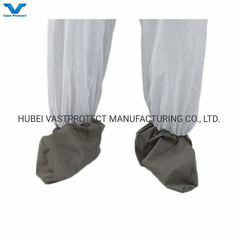 Industrial Safety Disposable Coverall with Anti-Slip Grey Bootcover