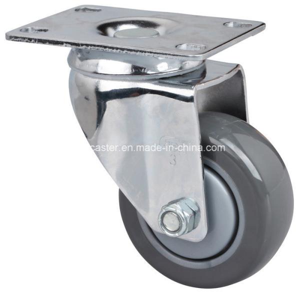 Edl Chrome 4" 130kg Rigid PU Caster Wheel with Ball Bearing 5704-77 Smooth
