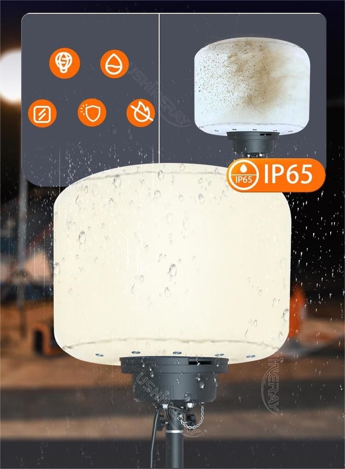Battery Powered LED Balloon Lights 100 Watt Led Work Light Stand For Incident Response