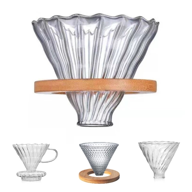 Heat Resistant Glass Coffee Dripper Cup Sustainable for Travel Office or Cafe Metal Type