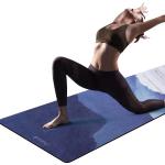 Eco Friendly Printed Suede Yoga Mat , Extra Thick Non Slip Lightweight Fitness