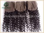 Lace top closure 4''x4'' ,malaysian virgin hair natural color deep wave 10''-24'