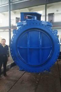 Quality AWWA DN2000 SS304 Blue Pneumatic Plug Valve , Worm Gear Electric Plug Valve Mechanic Joint Connection wholesale