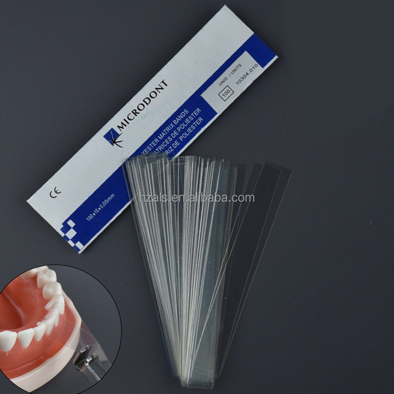 100Pcs/box Dental Filling Tools MICRODONT Interdental Spacer Polyester Matrix Bands Dental Material Matrices