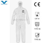 55gsm-70gsm Disposable Coveralls for Customized USA Market from CE Cat3 Type4/5