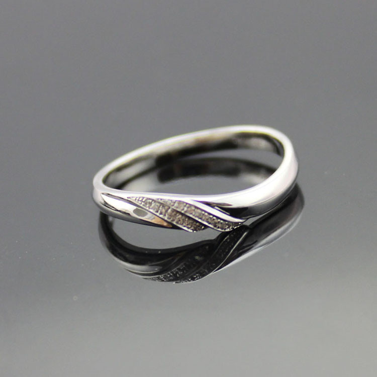White Gold Plated 925 Sterling Silver Engagement Ring with Clear Cubic Zirconia(F87)