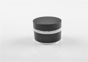 Quality Matte Black Round Acrylic Containers 50g 2oz Plastic Cosmetic Jar wholesale