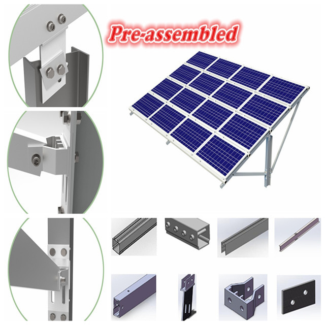Portrait Orientation Framed Solar Panel Mounting Structure SGS