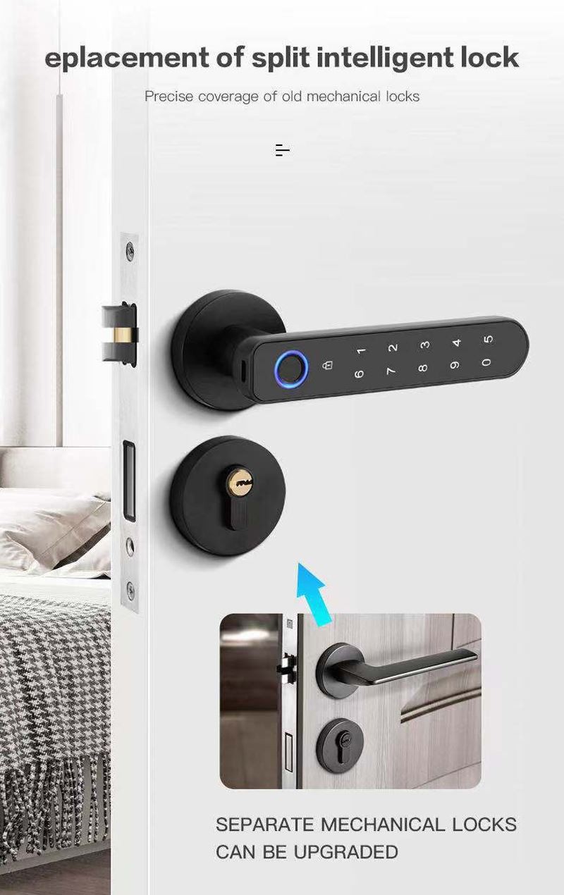 Fingerprint Smart Handle Door Lock Smart Door Lock For Apartments