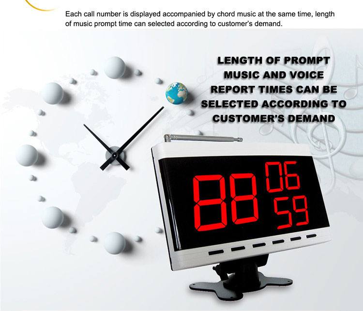 cheapest restaurant waiter calling system with 10pcs of wireless call button and 1 pcs number display