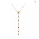 18k Stainless Steel Jewelry Set Hollow Color Crystal Pendant Necklace Bracelet