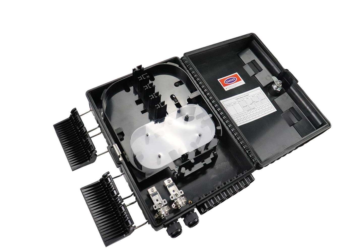 black Fiber Optic Cable Distribution Box equipped SC adapter and pigtails