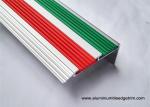 2.5m Length Aluminum Stair Tread Nosing With 2 PVC Vinyl Insert Red And Green