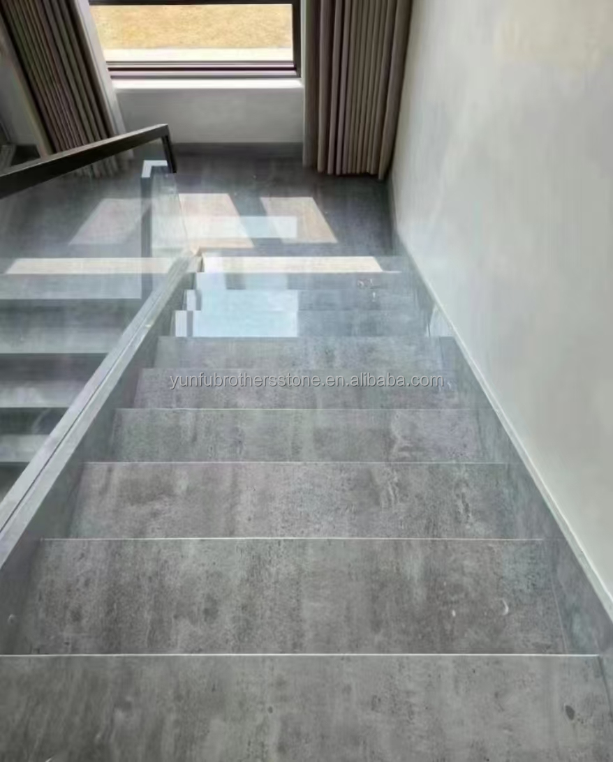 ODM OEM Polished Moonlight Gray Marble Stone Flooring Stairs for Hotel within Yunfu