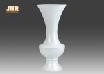 Wide Mouth Glossy White Fiberglass Planters Floor Vases For Artificial Flowers