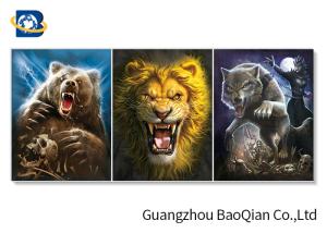 Quality Framed Art Lenticular 3D Poster Angry Animal Changing Picture Home Decoration wholesale