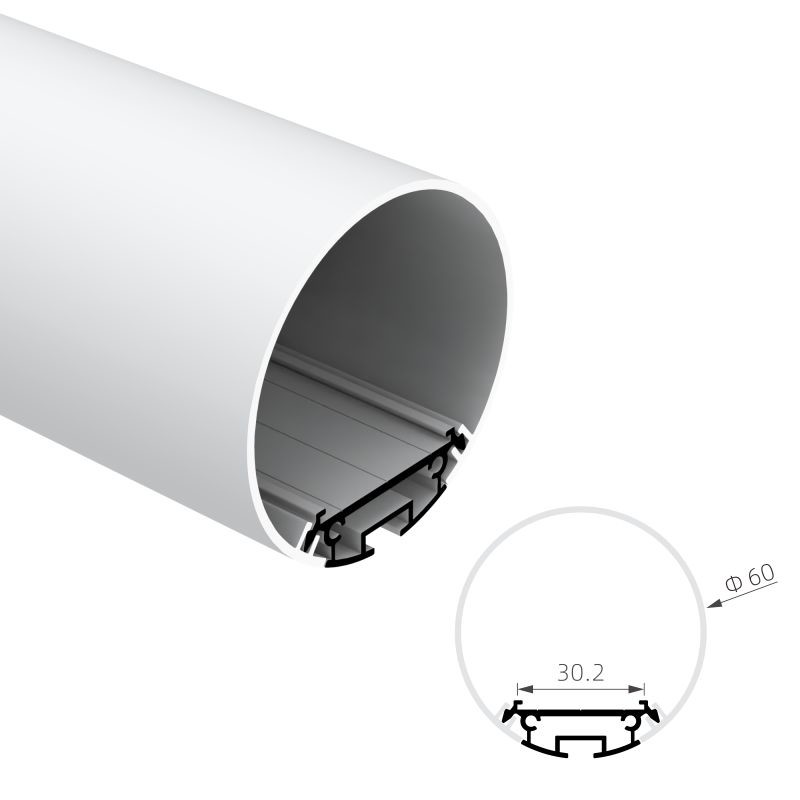 Suspended Round Aluminum LED Profile 30mm 60mm 120mm Diameter With PC Diffused Cover Led Strip Light