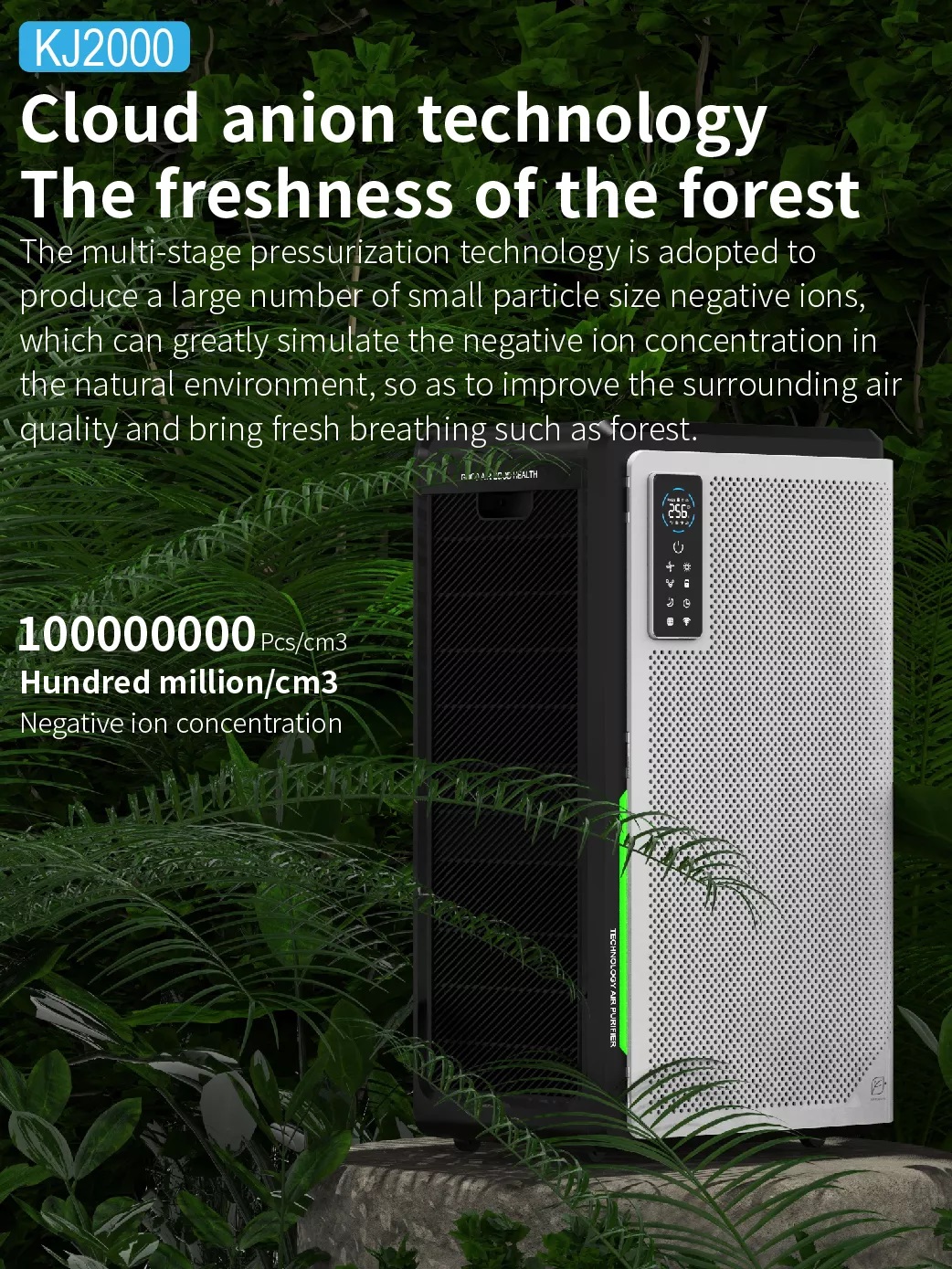 2022 Top Rated High CADR Wall Mounted Medical Commercial Office Home H13 H14 HEPA Filter Air Purifier